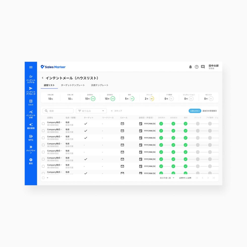 Original approach detail page with cluttered sending list